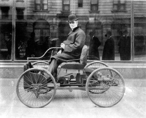 Henry Ford on His Quadricycle