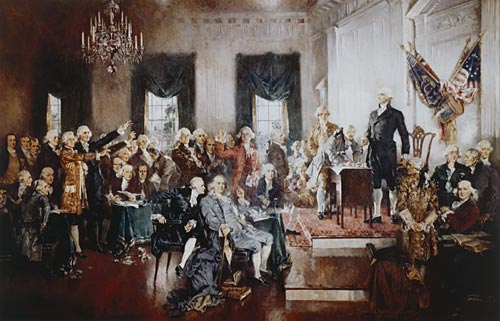 Scene at the Signing of the Constitution by Howard Chandler Christy